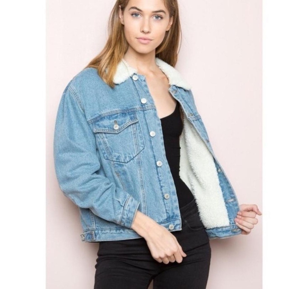 Brandy Melville Sherpa Lined Jean Jacket
